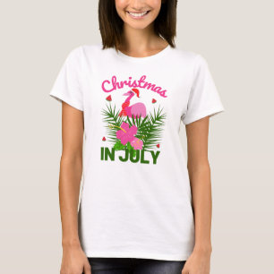Weihnachten im Juli Niedlich Sommer Flamingo T - S T-Shirt