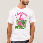 Weihnachten im Juli Niedlich Sommer Flamingo T - S T-Shirt (Vorderseite)
