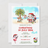 Weihnachten im Juli Niedlich Weihnachtsfest Einladung (Vorderseite)