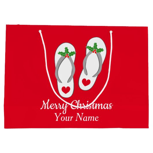 Weihnachten im Juli niedliche Beachflöten Geschenk Große Geschenktüte (Rückseite)