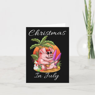 Weihnachten im Juli Niedliches Schweinchen Sommeru Karte