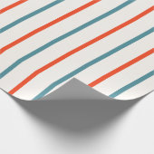 Weihnachten im Juli Orange Blue Stripes Party Geschenkpapier (Ecke)