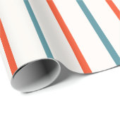 Weihnachten im Juli Orange Blue Stripes Party Geschenkpapier (Rolleneckpunkt)