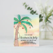 Weihnachten im Juli Palm-Party Einladung (Stehend Vorderseite)