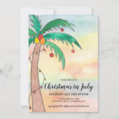 Weihnachten im Juli Palm Tree Party Einladung (Vorderseite)