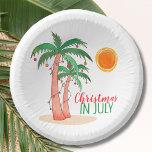 Weihnachten im Juli Palm Trees Party Paper Bowls Pappteller<br><div class="desc">Feiern wir Weihnachten im Juli mit einer GRILLEN oder einem Party! Laden Sie Ihre Familie und Freunde zu Ihrem Weihnachtsfest ein und dekorieren Sie es mit diesen inseltypischen Papierschüsseln mit Aquarellpalmen, die mit Lichtern geschmückt sind. Weil wir unsere eigenen Kunstwerke erstellen, werden Sie dieses exakte Bild von anderen Designern nicht...</div>