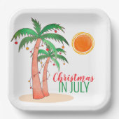 Weihnachten im Juli Palm Trees Party Paper Teller (Vorderseite)