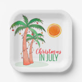 Weihnachten im Juli Palm Trees Party Paper Teller (Vorderseite)