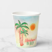 Weihnachten im Juli Palm Trees Party Pappbecher (Rückseite)