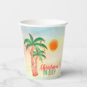 Weihnachten im Juli Palm Trees Party Pappbecher (Vorderseite)