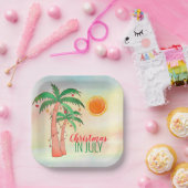 Weihnachten im Juli Palm Trees Party Pappteller (Party)