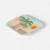 Weihnachten im Juli Palm Trees Party Pappteller (Gewinkelt)