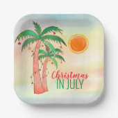 Weihnachten im Juli Palm Trees Party Pappteller (Vorderseite)