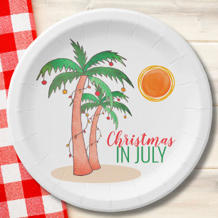 Weihnachten im Juli Palm Trees Party Pappteller