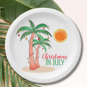 Weihnachten im Juli Palm Trees Party Pappteller