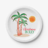 Weihnachten im Juli Palm Trees Party Pappteller (Vorderseite)