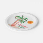 Weihnachten im Juli Palm Trees Party Pappteller (Schrägansicht)
