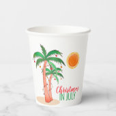 Weihnachten im Juli Palmen Bäume Pappbecher (Rückseite)