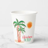 Weihnachten im Juli Palmen Bäume Pappbecher (Vorderseite)