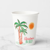 Weihnachten im Juli Palmen Bäume Pappbecher (Rückseite)