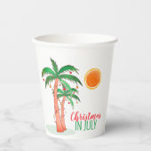 Weihnachten im Juli Palmen Bäume Pappbecher (Vorderseite)