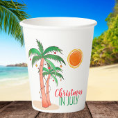 Weihnachten im Juli Palmen Bäume Pappbecher