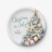 Weihnachten im Juli Pappteller (Vorderseite)