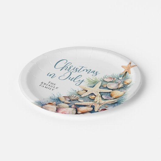 Weihnachten im Juli Pappteller (Schrägansicht)