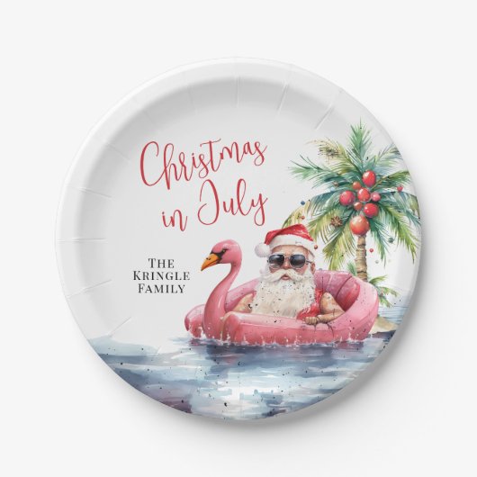 Weihnachten im Juli Pappteller (Vorderseite)