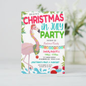 Weihnachten im Juli Party Einladung (Stehend Vorderseite)