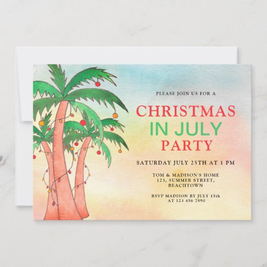 Weihnachten im Juli Party Einladung (Vorderseite)