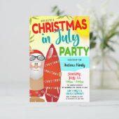 Weihnachten im Juli Party Einladung (Stehend Vorderseite)