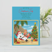 Weihnachten im Juli Party Einladung (Stehend Vorderseite)