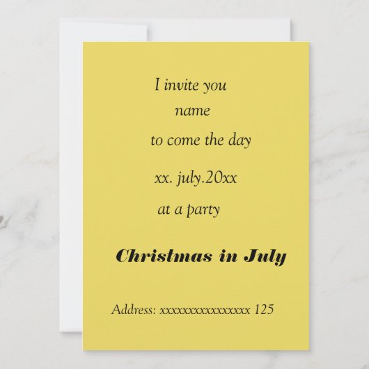 Weihnachten im Juli Party Einladung (Rückseite)