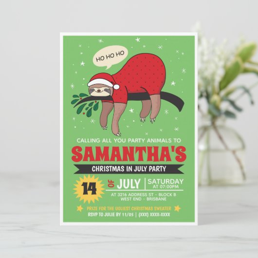 Weihnachten im Juli Party Einladung