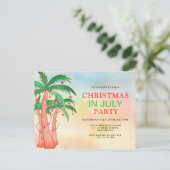 Weihnachten im Juli Party Einladungspostkarte (Stehend Vorderseite)