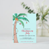 Weihnachten im Juli Party Palm Einladung (Stehend Vorderseite)