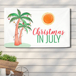 Weihnachten im Juli Party Palm Trees Banner