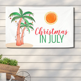 Weihnachten im Juli Party Palm Trees Banner
