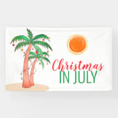 Weihnachten im Juli Party Palm Trees Banner (Horizontal)