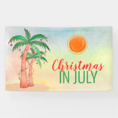 Weihnachten im Juli Party Palmen Bäume Banner (Horizontal)