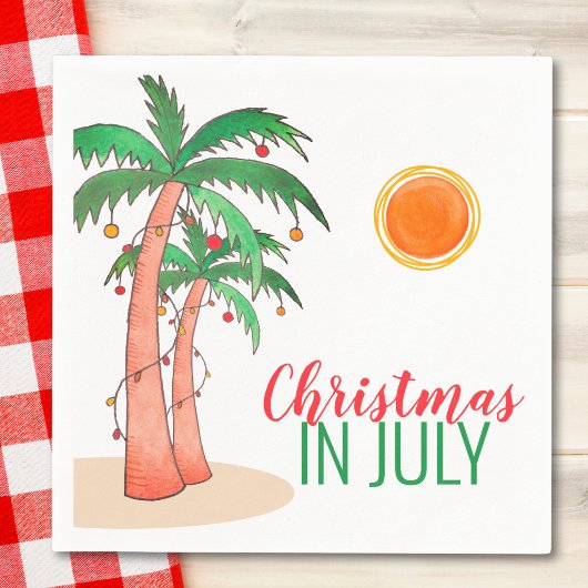 Weihnachten im Juli Party Palmen Bäume Napkins Serviette