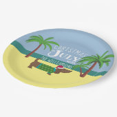 Weihnachten im Juli Party Pappteller (Schrägansicht)