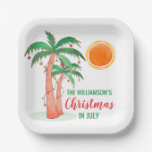 Weihnachten im Juli Party Personalisiert Pappteller (Vorderseite)