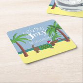 Weihnachten im Juli Party Rechteckiger Pappuntersetzer (angewinkelt)