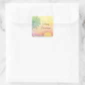 Weihnachten im Juli Party Tropical Beach farbenfro Quadratischer Aufkleber (Tasche)
