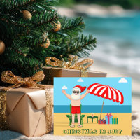 Weihnachten im Juli Partys Sommer Santa Claus Beac