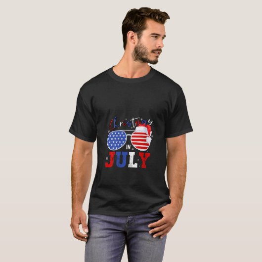 Weihnachten im Juli Patriotische USA Sonnenbrille T-Shirt (Vorne ganz)