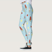 Weihnachten im Juli Pattern Niedlich Sky Blue Summ Leggings (Links)