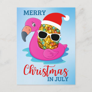 Weihnachten im Juli Pineapple Santas Hat Flamingo
